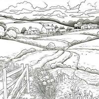 Landscape Coloring Pages photo