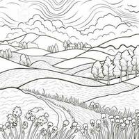 Landscape Coloring Pages photo