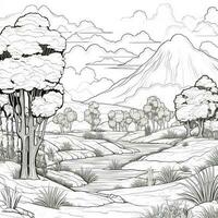 Landscape Coloring Pages photo