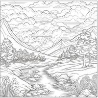 Landscape Coloring Pages photo