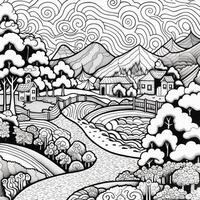 Landscape Coloring Pages photo