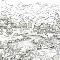 Landscape Coloring Pages photo