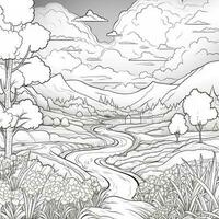 Landscape Coloring Pages photo