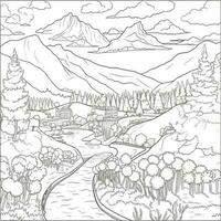 Landscape Coloring Pages photo