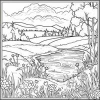 Landscape Coloring Pages photo