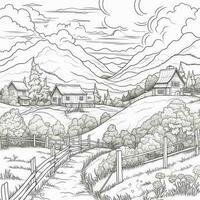 Landscape Coloring Pages photo