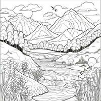 Landscape Coloring Pages photo