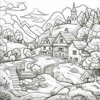 Landscape Coloring Pages photo