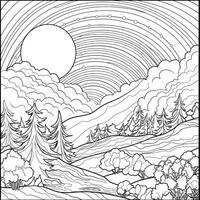 Landscape Coloring Pages photo