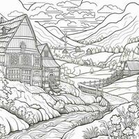 Landscape Coloring Pages photo