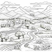 Landscape Coloring Pages photo