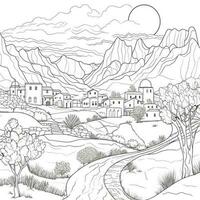 Landscape Coloring Pages photo