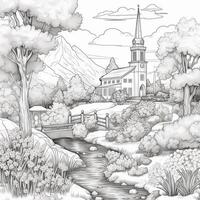 Landscape Coloring Pages photo