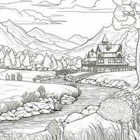 Landscape Coloring Pages photo