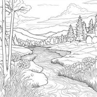 Landscape Coloring Pages photo