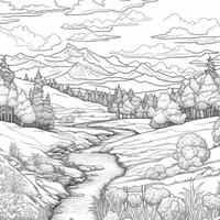 Landscape Coloring Pages photo