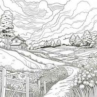 Landscape Coloring Pages photo