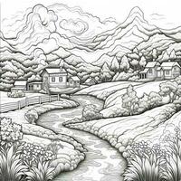 Landscape Coloring Pages photo