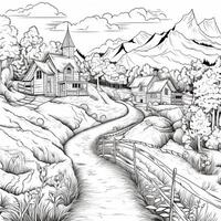 Landscape Coloring Pages photo