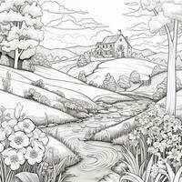 Landscape Coloring Pages photo