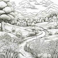 Landscape Coloring Pages photo