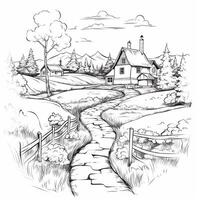 Landscape Coloring Pages photo