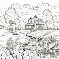 Landscape Coloring Pages photo