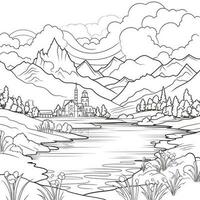 Landscape Coloring Pages photo