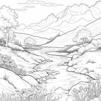 Landscape Coloring Pages photo