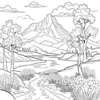 Landscape Coloring Pages photo