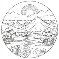 Landscape Coloring Pages photo