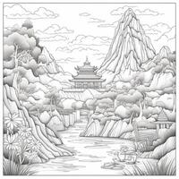 Landscape Coloring Pages photo