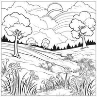 Landscape Coloring Pages photo