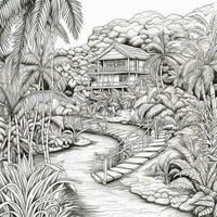 Landscape Coloring Pages photo