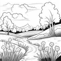 Landscape Coloring Pages photo