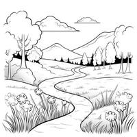 Landscape Coloring Pages photo