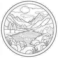 Landscape Coloring Pages photo