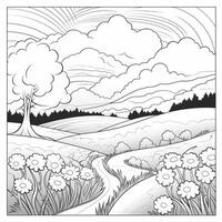 Landscape Coloring Pages photo