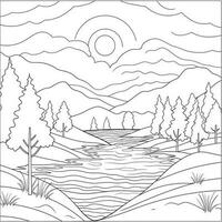 Landscape Coloring Pages photo