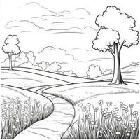 Landscape Coloring Pages photo