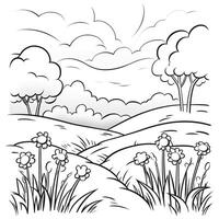 Landscape Coloring Pages photo