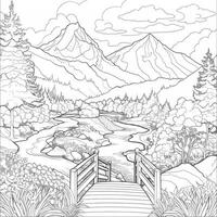 Landscape Coloring Pages photo