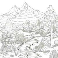 Landscape Coloring Pages photo