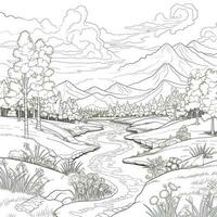 Landscape Coloring Pages photo