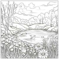 Landscape Coloring Pages photo