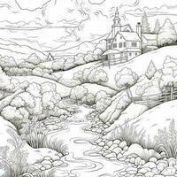 Landscape Coloring Pages photo