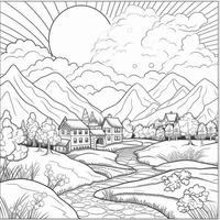 Landscape Coloring Pages photo