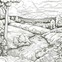 Landscape Coloring Pages photo