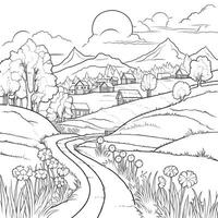 Landscape Coloring Pages photo