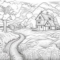 Landscape Coloring Pages photo